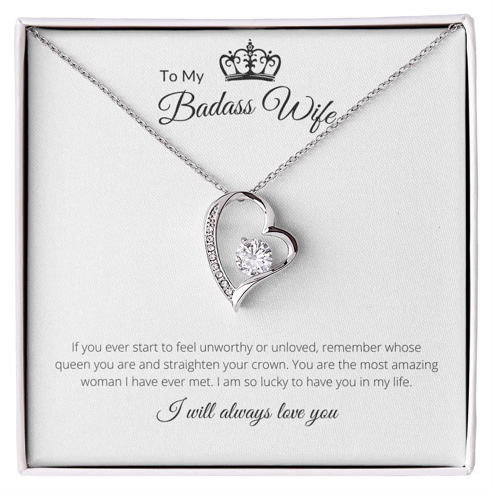 To My Badass Wife Forever Love Necklace Always Remembered Gifts
